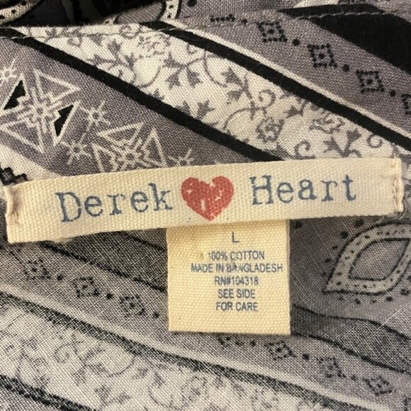 Derek Heart Black and Gray Bohemian Patterned Mini Dress, Small - Picture 5 of 5